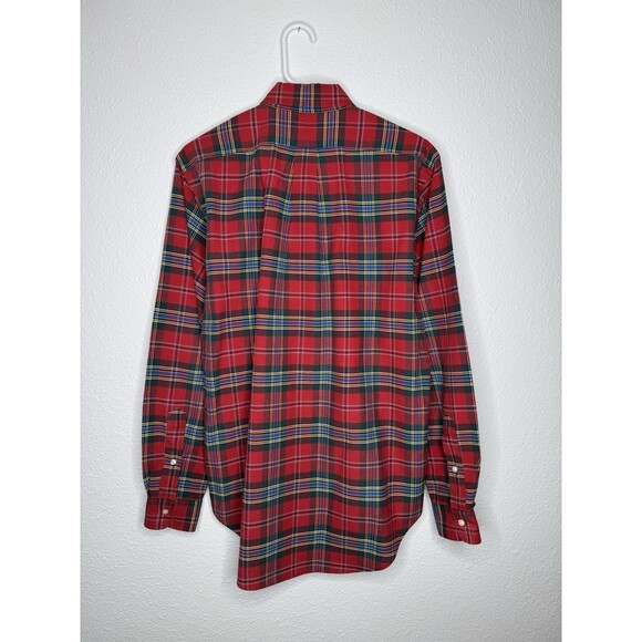 Vintage Polo Ralph Lauren Red Green Plaid Tartan Plaid Button Down Shirt Small - Picture 2 of 16